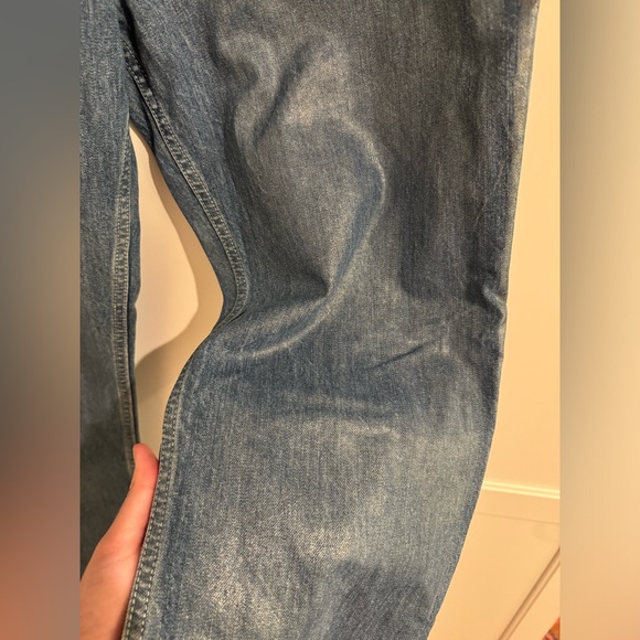 COPERNI  STRAIGHT SHIMMER LEG COATED DENIM JEANS IRIDESCENT BLUE US 8 FR 40 - Picture 7 of 9